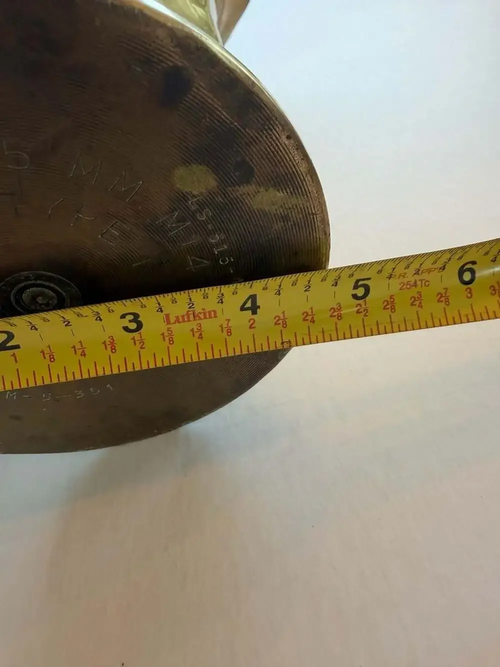 WWII 1945‎ 105mm M14 Brass Shell Casing Trench Art Ruffled Vase